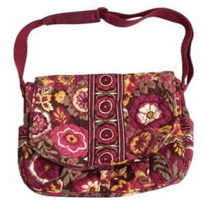 Vera Bradley Quilted Laptop Floral Crossbody Bag